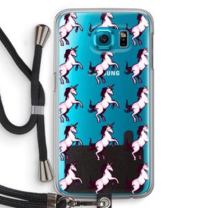 CaseCompany Musketon Unicorn: Samsung Galaxy S6 Transparant Hoesje met koord