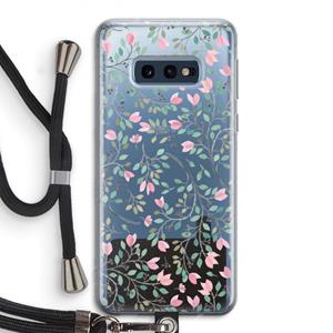 CaseCompany Sierlijke bloemen: Samsung Galaxy S10e Transparant Hoesje met koord