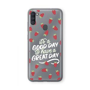 CaseCompany Don't forget to have a great day: Samsung Galaxy A11 Transparant Hoesje
