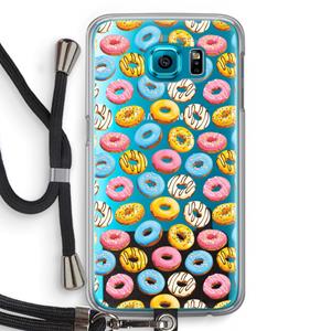 CaseCompany Pink donuts: Samsung Galaxy S6 Transparant Hoesje met koord