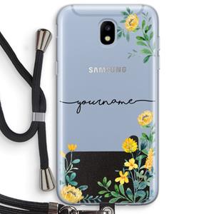 CaseCompany Gele bloemen: Samsung Galaxy J5 (2017) Transparant Hoesje met koord
