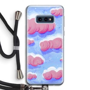 CaseCompany Roze wolken met vogels: Samsung Galaxy S10e Transparant Hoesje met koord