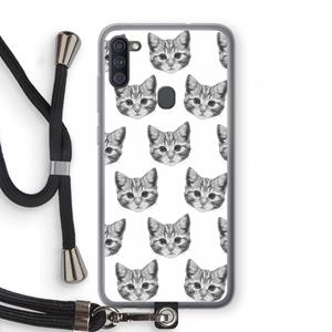 CaseCompany Kitten: Samsung Galaxy A11 Transparant Hoesje met koord