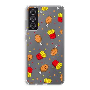 CaseCompany Chicken 'n Fries: Samsung Galaxy S21 FE Transparant Hoesje