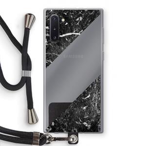 CaseCompany Zwart marmer: Samsung Galaxy Note 10 Transparant Hoesje met koord