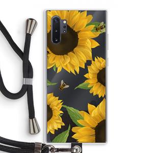 CaseCompany Sunflower and bees: Samsung Galaxy Note 10 Plus Transparant Hoesje met koord