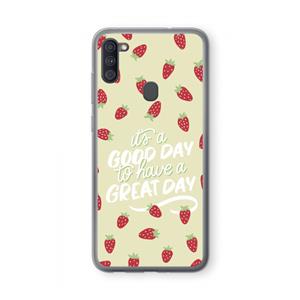 CaseCompany Don't forget to have a great day: Samsung Galaxy A11 Transparant Hoesje