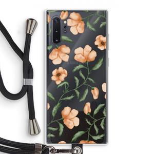CaseCompany Peachy flowers: Samsung Galaxy Note 10 Plus Transparant Hoesje met koord