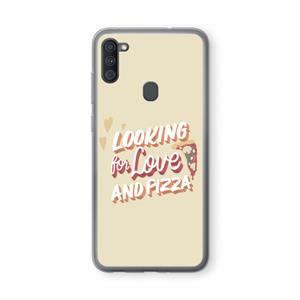 CaseCompany Pizza is the answer: Samsung Galaxy A11 Transparant Hoesje