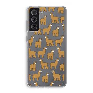 CaseCompany Alpacas: Samsung Galaxy S21 FE Transparant Hoesje