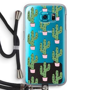 CaseCompany Cactus Lover: Samsung Galaxy S6 Transparant Hoesje met koord