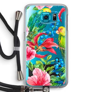 CaseCompany Papegaaien: Samsung Galaxy S6 Transparant Hoesje met koord