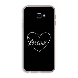 CaseCompany Forever heart black: Samsung Galaxy J4 Plus Transparant Hoesje