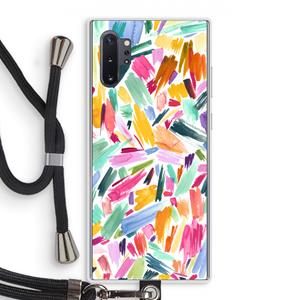 CaseCompany Watercolor Brushstrokes: Samsung Galaxy Note 10 Plus Transparant Hoesje met koord