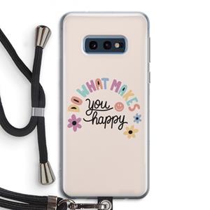 CaseCompany Happy days: Samsung Galaxy S10e Transparant Hoesje met koord