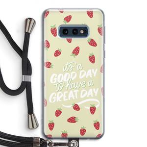 CaseCompany Don't forget to have a great day: Samsung Galaxy S10e Transparant Hoesje met koord