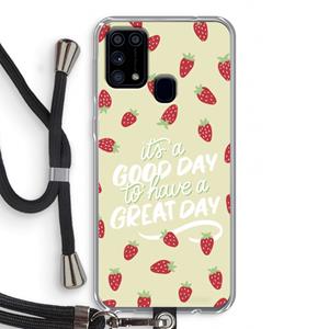 CaseCompany Don't forget to have a great day: Samsung Galaxy M31 Transparant Hoesje met koord