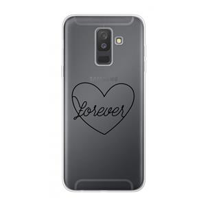 CaseCompany Forever heart black: Samsung Galaxy A6 Plus (2018) Transparant Hoesje