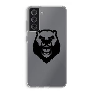 CaseCompany Angry Bear (black): Samsung Galaxy S21 FE Transparant Hoesje