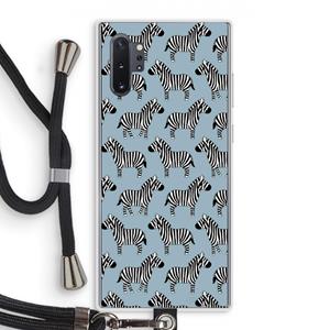 CaseCompany Zebra: Samsung Galaxy Note 10 Plus Transparant Hoesje met koord