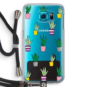 CaseCompany Sanseveria: Samsung Galaxy S6 Transparant Hoesje met koord