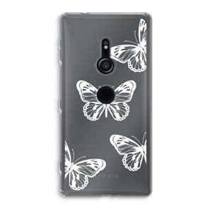 CaseCompany White butterfly: Sony Xperia XZ2 Transparant Hoesje