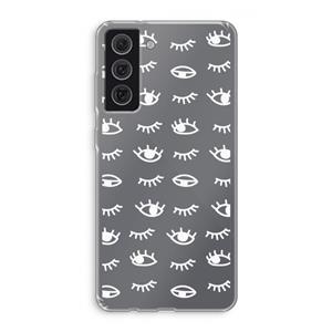 CaseCompany Eye pattern #3: Samsung Galaxy S21 FE Transparant Hoesje