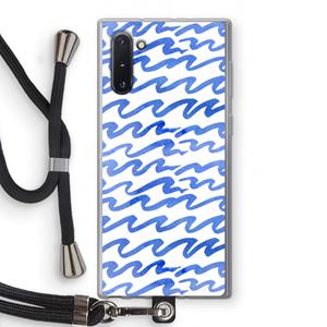 CaseCompany Blauwe golven: Samsung Galaxy Note 10 Transparant Hoesje met koord