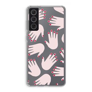 CaseCompany Hands pink: Samsung Galaxy S21 FE Transparant Hoesje