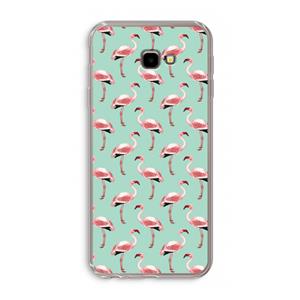 CaseCompany Flamingoprint groen: Samsung Galaxy J4 Plus Transparant Hoesje