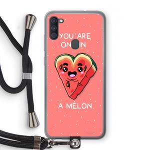 CaseCompany One In A Melon: Samsung Galaxy A11 Transparant Hoesje met koord