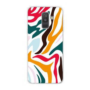 CaseCompany Colored Zebra: Samsung Galaxy A6 Plus (2018) Transparant Hoesje