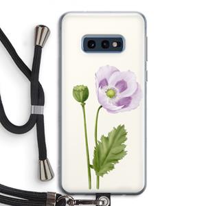CaseCompany Purple poppy: Samsung Galaxy S10e Transparant Hoesje met koord