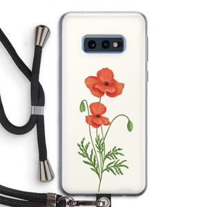 CaseCompany Red poppy: Samsung Galaxy S10e Transparant Hoesje met koord