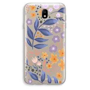 CaseCompany Flowers with blue leaves: Samsung Galaxy J7 (2017) Transparant Hoesje