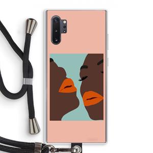 CaseCompany Orange lips: Samsung Galaxy Note 10 Plus Transparant Hoesje met koord