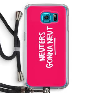 CaseCompany Neuters (roze): Samsung Galaxy S6 Transparant Hoesje met koord