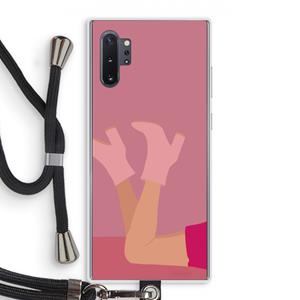 CaseCompany Pink boots: Samsung Galaxy Note 10 Plus Transparant Hoesje met koord