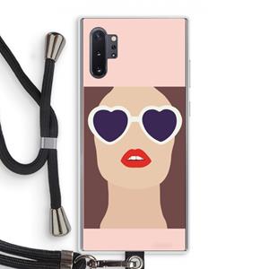 CaseCompany Red lips: Samsung Galaxy Note 10 Plus Transparant Hoesje met koord