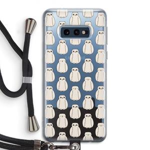 CaseCompany Uilen: Samsung Galaxy S10e Transparant Hoesje met koord