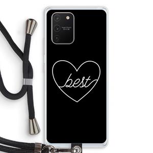 CaseCompany Best heart black: Samsung Galaxy S10 Lite Transparant Hoesje met koord
