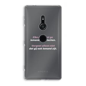 CaseCompany gij zijt ook iemand: Sony Xperia XZ2 Transparant Hoesje