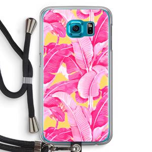 CaseCompany Pink Banana: Samsung Galaxy S6 Transparant Hoesje met koord