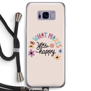 CaseCompany Happy days: Samsung Galaxy S8 Transparant Hoesje met koord