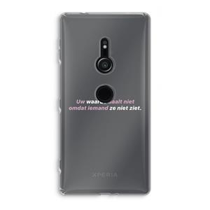 CaseCompany uw waarde daalt niet: Sony Xperia XZ2 Transparant Hoesje