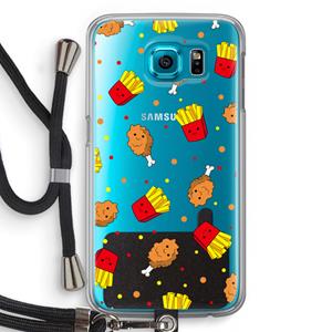 CaseCompany Chicken 'n Fries: Samsung Galaxy S6 Transparant Hoesje met koord