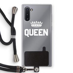 CaseCompany Queen zwart: Samsung Galaxy Note 10 Transparant Hoesje met koord
