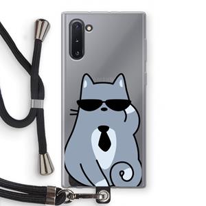 CaseCompany Cool cat: Samsung Galaxy Note 10 Transparant Hoesje met koord
