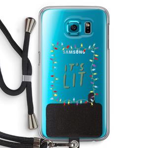 CaseCompany It's Lit: Samsung Galaxy S6 Transparant Hoesje met koord