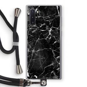 CaseCompany Zwart Marmer 2: Samsung Galaxy Note 10 Transparant Hoesje met koord